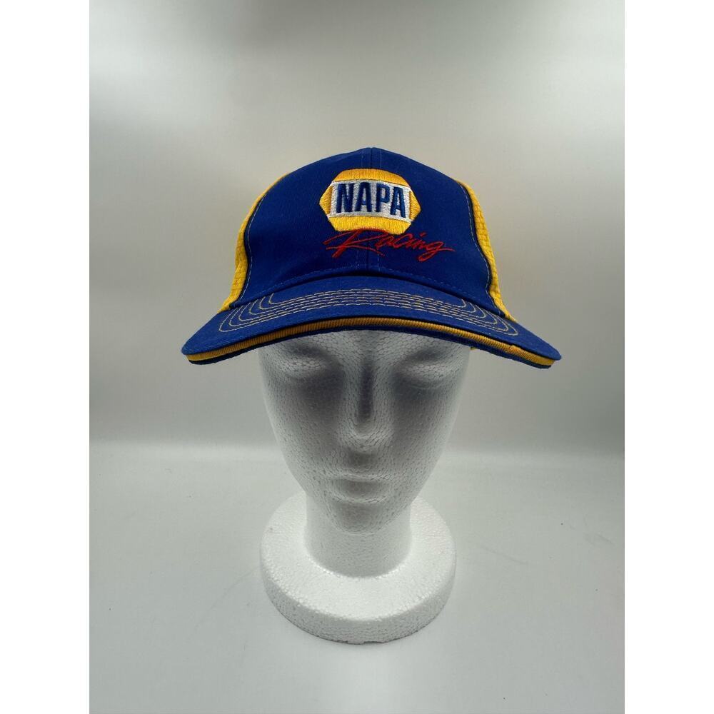 Napa Racing Blue Yellow Embroidered Logo Strapback Hat Cap